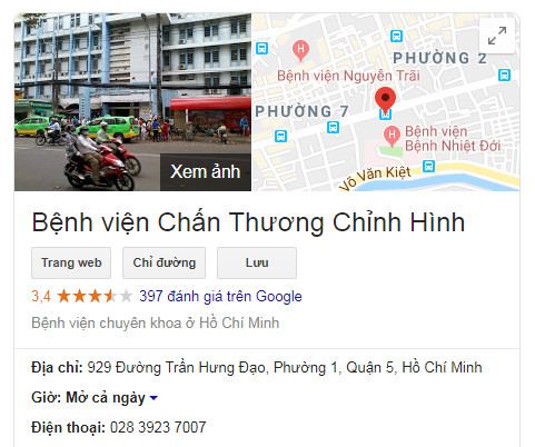 địa chỉ bệnh viện chấn thương chỉnh hình