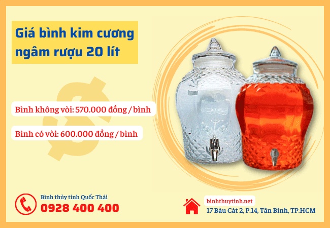 bình thủy tinh ngâm rượu 20l