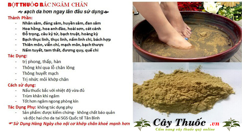 tác dụng của bột thuốc bắc ngâm chân