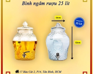 Bình ngâm rượu 25 lít nhiều kiểu dáng