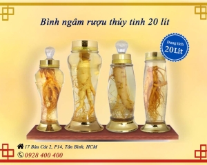 Bình ngâm rượu thủy tinh 20 lít có vòi và không vòi