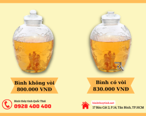 Bình thủy tinh ngâm rượu 30 lít chất lượng, nhiều mẫu mã