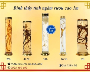 Bình thủy tinh ngâm rượu cao 1m nhiều loại thể tích